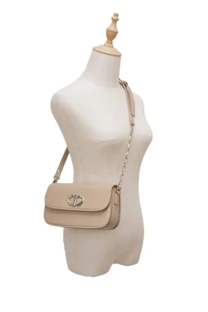 Bolsa Nicoly nude claro com alça ajustável